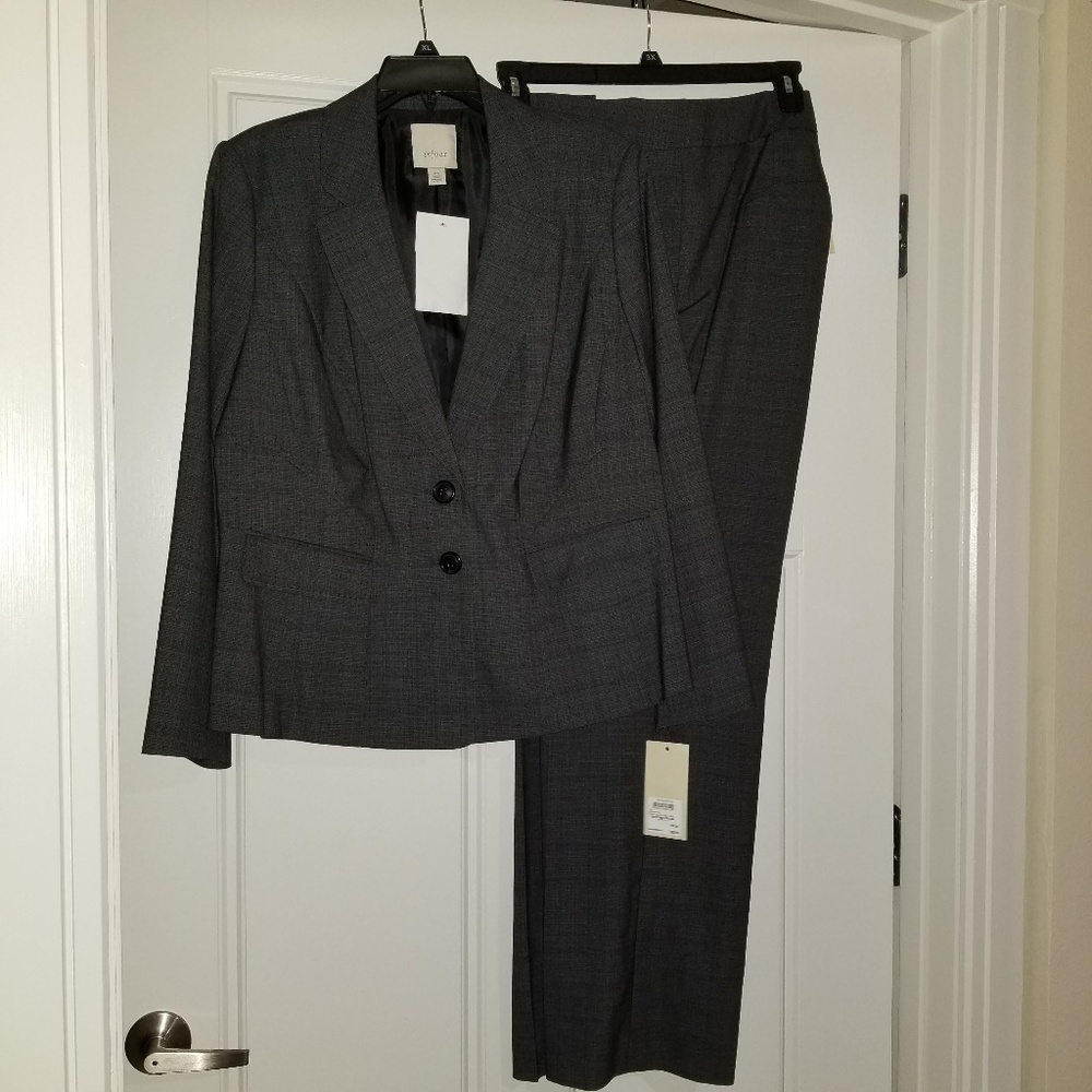 Nordstrom Sejour 14W Jacket 16W Pants Suit Career
